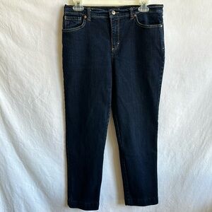 Gloria Vanderbilt shortened Amanda dark wash jeans, size 12
